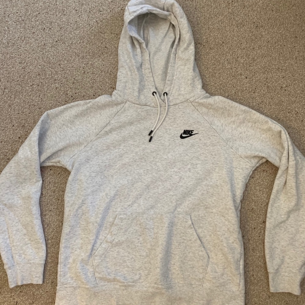 Nike White/Grey Heathered Hoodie Size Medium
